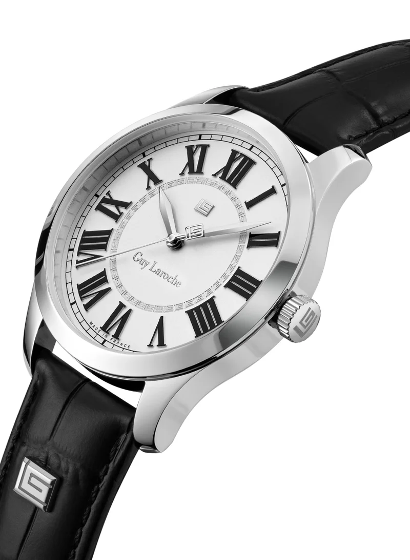 Guy Laroche Louise Watch for Men with Black Genuine Leather Strap 40 mm 5 Atm