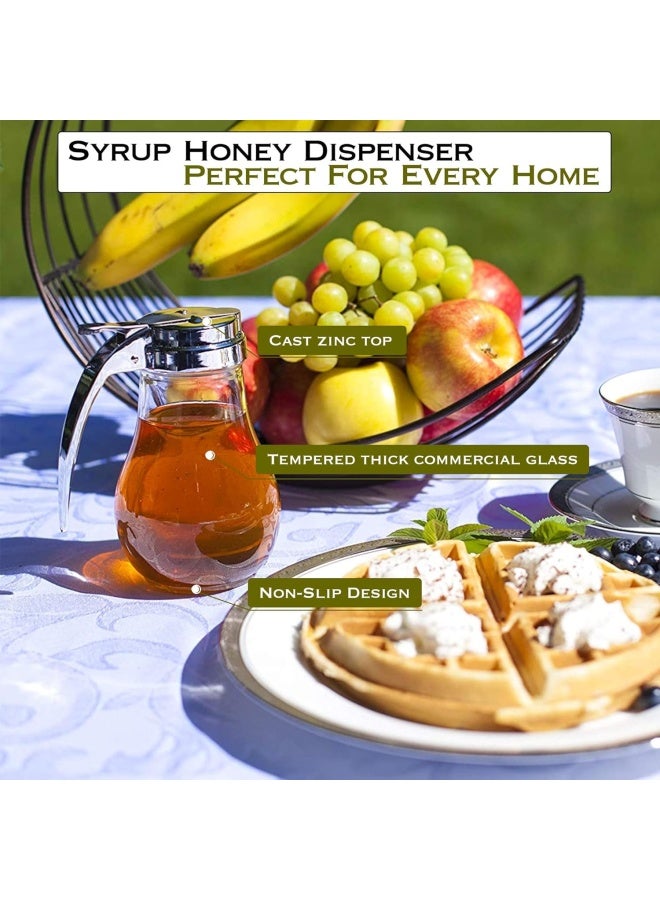 Ehomea2Z  Syrup Dispenser Honey Pot Glass Jar Commercial Quality With Metal Top Update Box Gift For Mom - Image 4