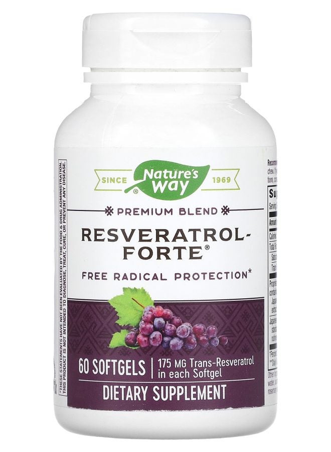 Premium Blend Resveratrol Forte 175 mg 60 Softgels