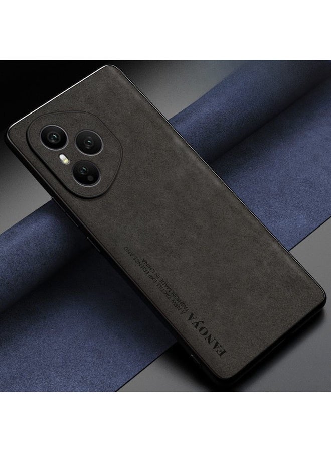 for  Honor 400 Pro  Case , Imitation Sheepskin Leather Case Matte Bumper ，Military Grade Protection， Shockproof Phone Cover ，Premium Texture Honor 400 Pro Case，Black - Image 1