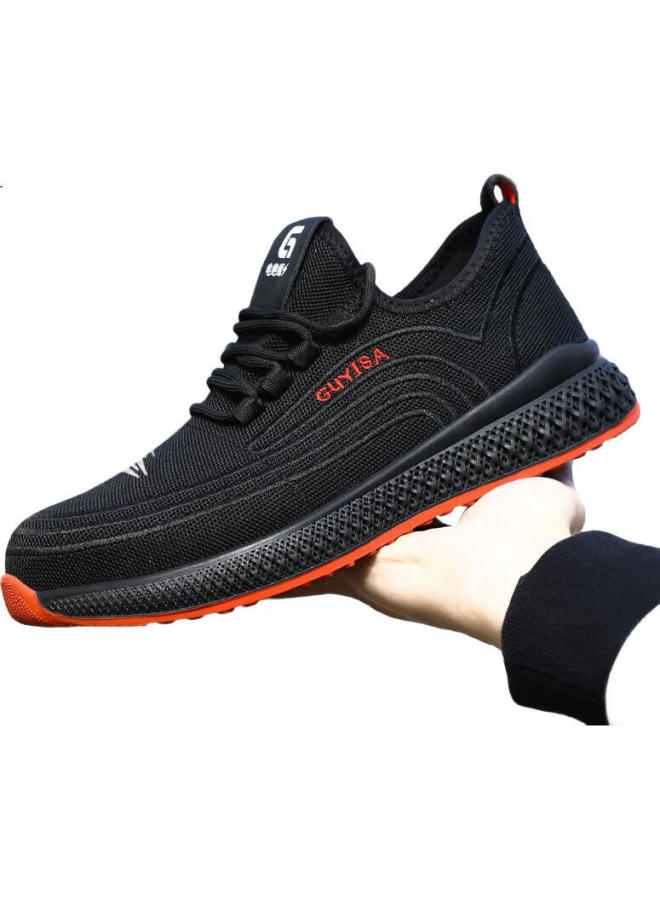 JUNBU أحذية أمان جينبو للرجال، كعب بلاستيكي معزول للكهربائيين، مقاومة للصدمات، مقاومة للثقب، أحذية عمل خفيفة الوزن وقابلة للتنفس 9156Kv مقاس 45 - Image 1