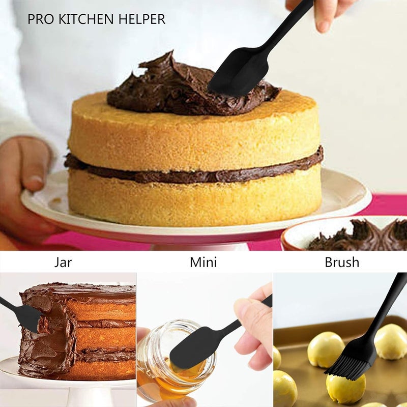 Hooipo Hooipo 5 Piece Premium Silicone Spatula Set HeatResistant up to 600F BPAFree One Piece Seamless Design NonStick Dishwasher Safe Black - Image 5