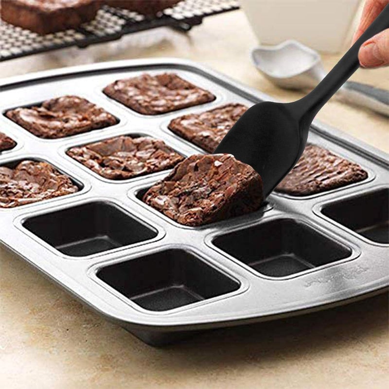 Hooipo Hooipo 5 Piece Premium Silicone Spatula Set HeatResistant up to 600F BPAFree One Piece Seamless Design NonStick Dishwasher Safe Black - Image 4