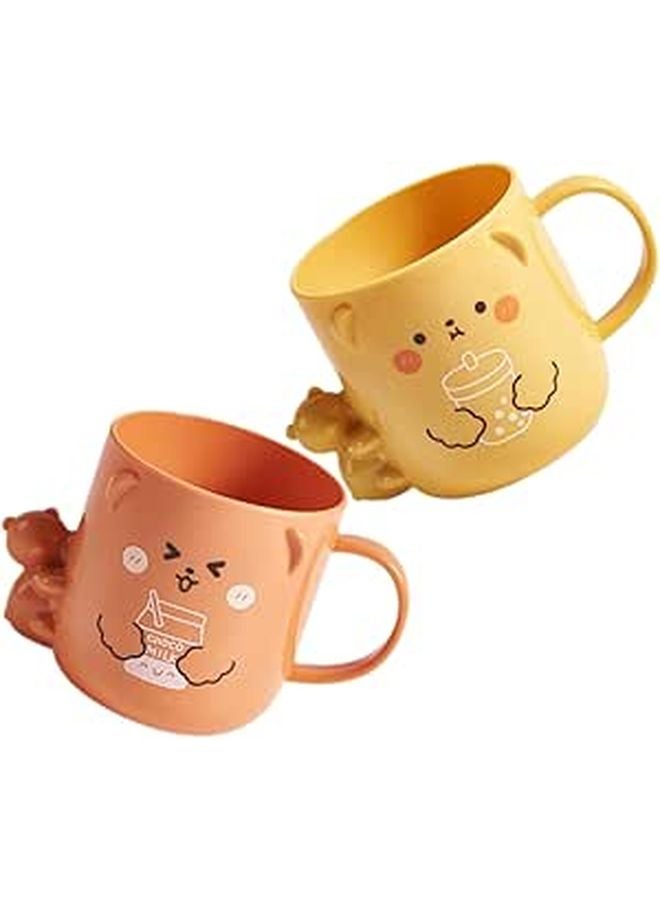 Kids Cartoon Toothbrush Mouthwash Cup Set Plastic Bathroom Accessories 2 Pieces - Image 1