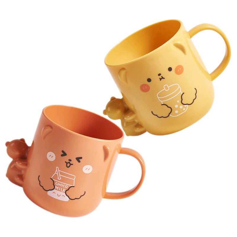 Kids Cartoon Toothbrush Mouthwash Cup Set Plastic Bathroom Accessories 2 Pieces - Image 2
