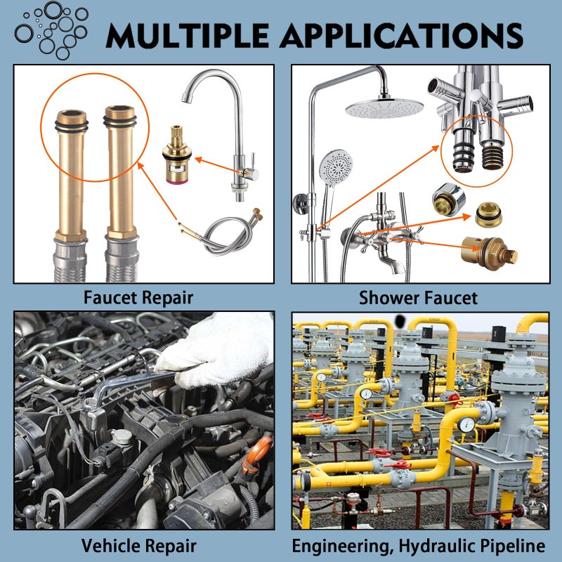 ZDBB 7 Size Water Hose Gasket and 20 Size O Ring Rubber Washer Assortment Kit 610 Pcs Nitrile Washers Set for Plumbing Faucet Pipe Hose Shower Head Pressure Washer Sealing Repair OD 9-31MM - Image 5