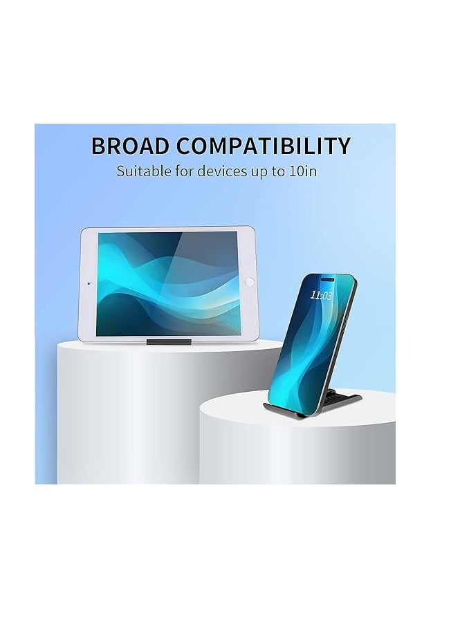 Earldom Earldom Foldable Mini Cell Phone Stand, Adjustable Mobile Phone Holder for Desk Multi Angle Tablet Stand (Black)  - Image 4