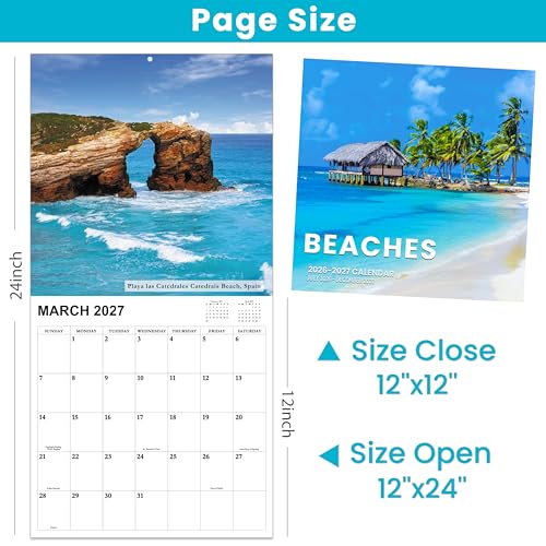 Chambom Calendar 2026-2027 - 18 Month Wall Calendar 2026-2027 JUL 2026 - DEC 2027, 2026-2027 Wall Calendar, Large Blocks, Calendar Wall for Office School Home Organizing & Planning, 12" x 24"(open) - Image 4