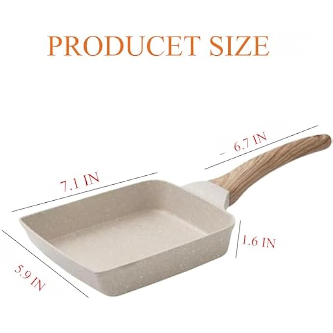 Baboies Tamagoyaki Pan Nonstick Oven Safe Japanese Omelette Pan With Detachable Handle All Stovetops Compatible White Tamagoyaki - Image 4