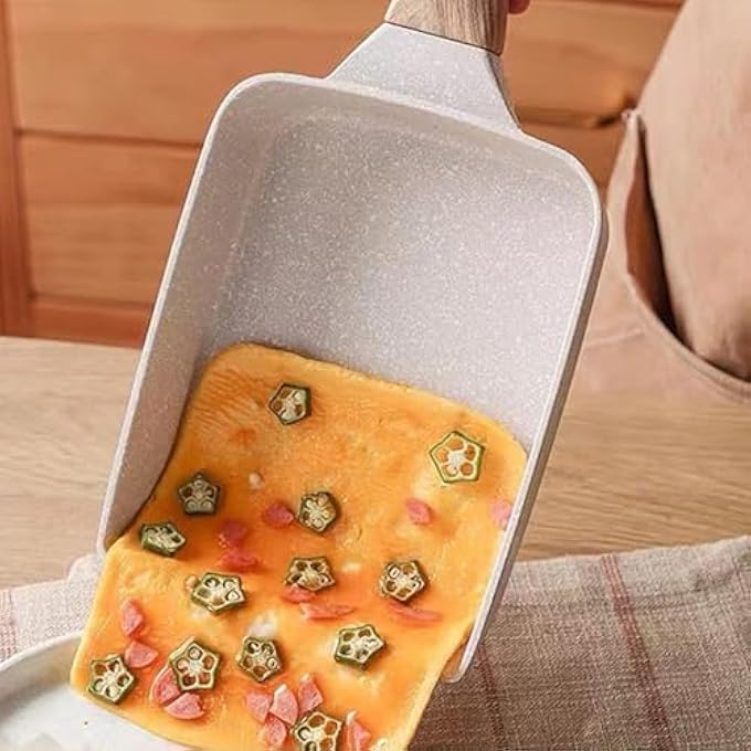 Baboies Tamagoyaki Pan Nonstick Oven Safe Japanese Omelette Pan With Detachable Handle All Stovetops Compatible White Tamagoyaki - Image 5