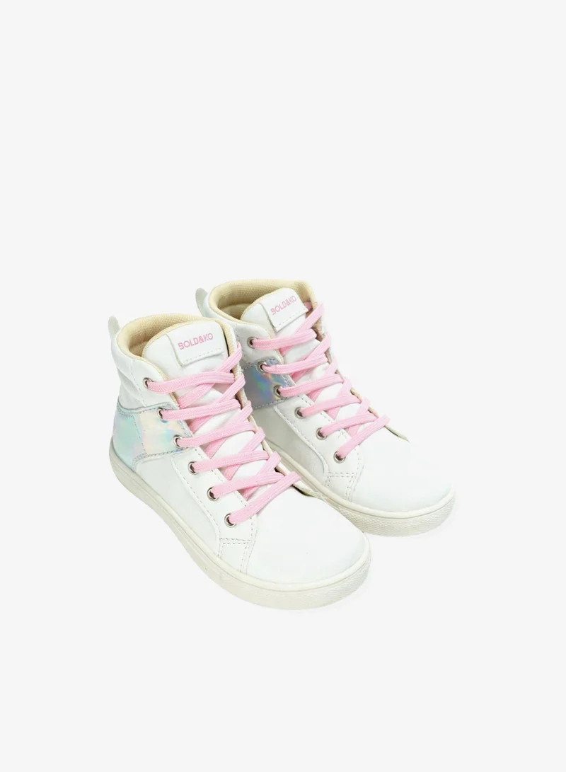 BOLD&KO Kids Gabriella High Top Lace Up Sneakers