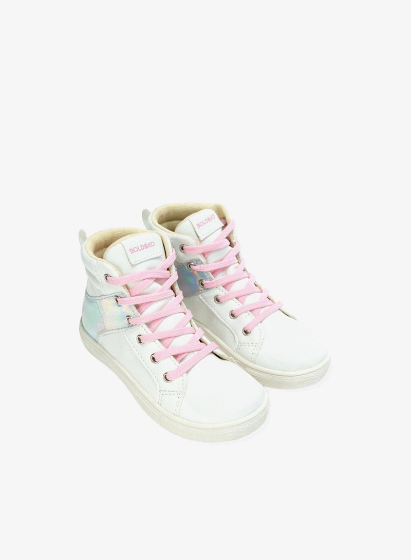 BOLD&KO Kids Gabriella High Top Lace Up Sneakers - Image 2