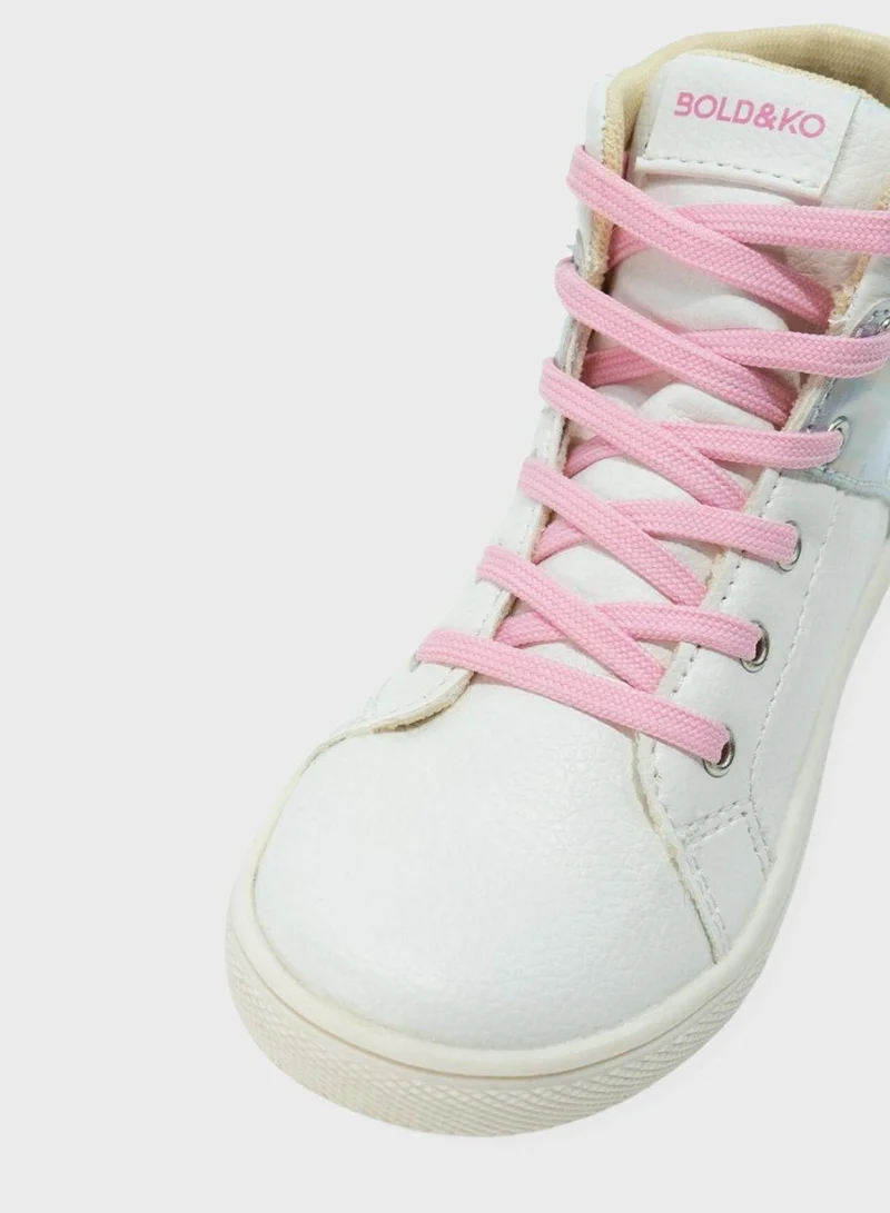 بولد اند كو Kids Gabriella High Top Lace Up Sneakers