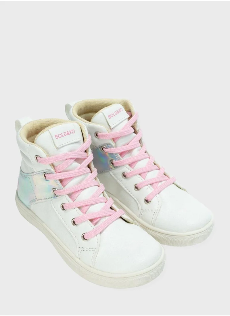 بولد اند كو Kids Gabriella High Top Lace Up Sneakers