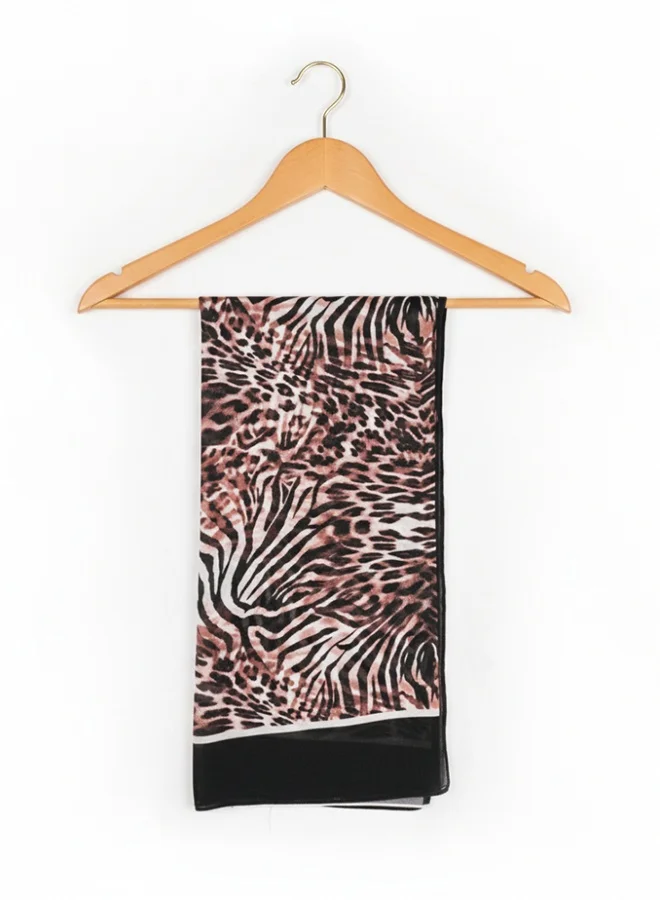 عبايات لمحة طرحة وايلد كلاسيك – شيفون بنقشة تايغر × ليوبارد