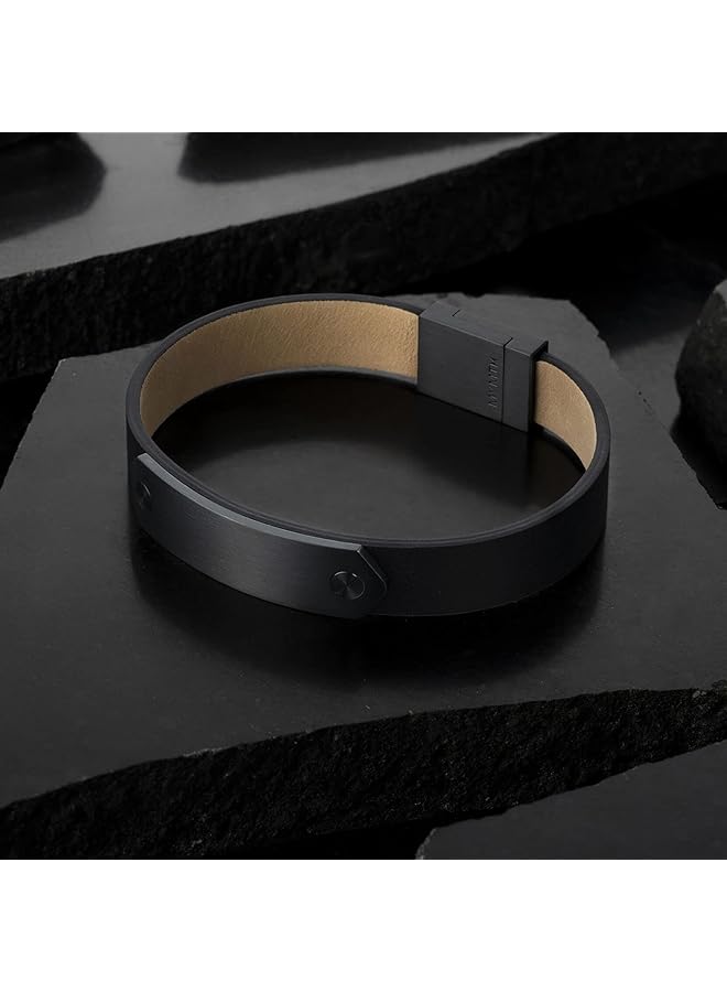 ام في ام تي سوار رجالي من الجلد مطلي بالفضة، لون بني، مقاس واحد 28200160 - Image 4