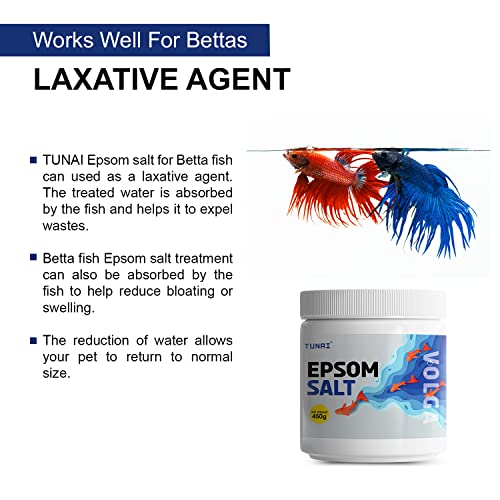 Tunai Epsom Crystal Aquarium Salt | 450g | for Aquarium Fish Tank, Assist in Treating Dropsy, Regulates pH Levels, Swim Bladder and Regulates Hardness of Fish Tank Water - Image 4