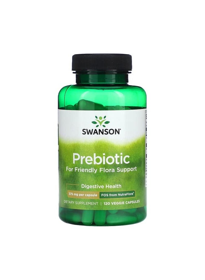 Prebiotic for Friendly Flora Support, 375 mg, 120 Veggie Capsules