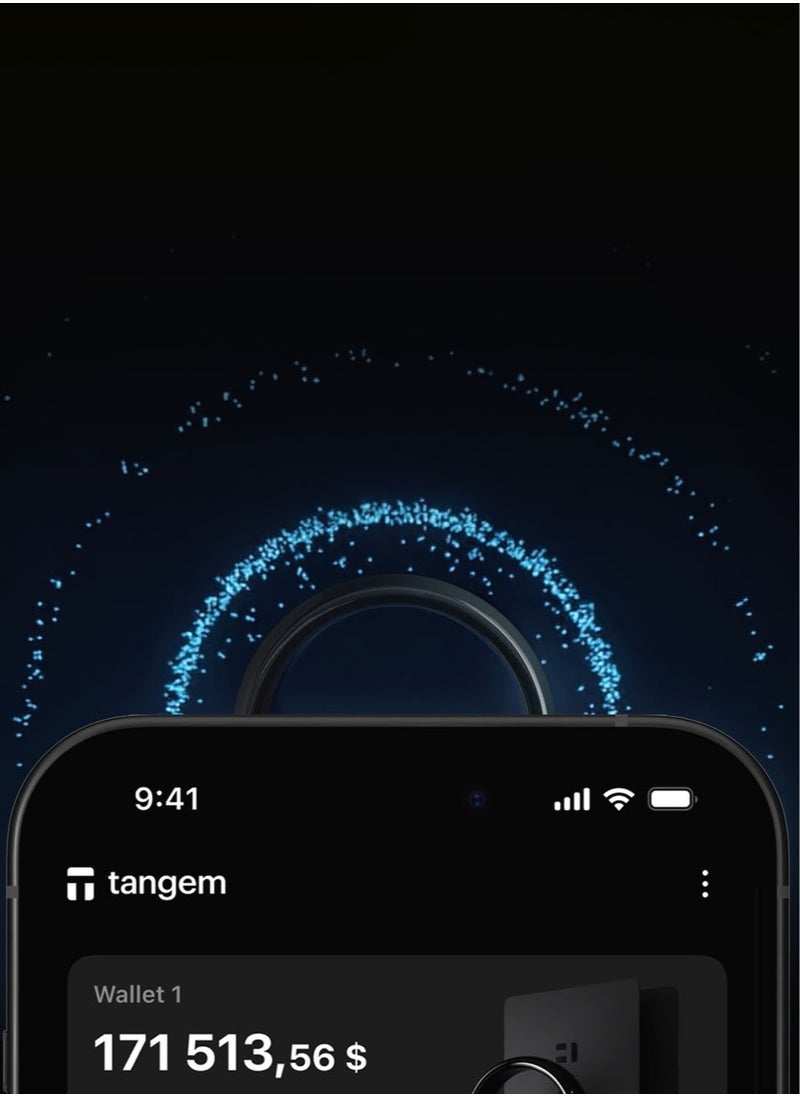 tangem Tangem Crypto Hardware Wallet Ring Size 13 [1 Ring & 2 Cards] - Black  - Image 3