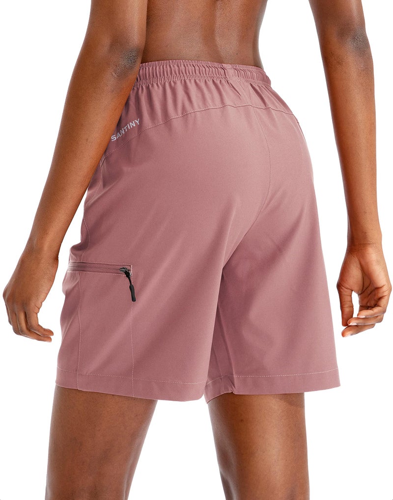 SANTINY Women's 5''/ 7''/9'' Hiking Cargo Shorts Quick Dry Lightweight Summer Shorts for Women Athletic Golf Zipper Pockets(Dusty Pink_M) - Image 3