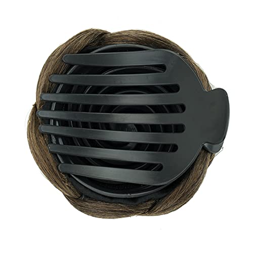 IMISSU Braided Chignon Dancer Hair Donut Hairpieces Scrunchie Claw Hair Bun Updo for Wedding Party M1 Mix Brown - Image 3