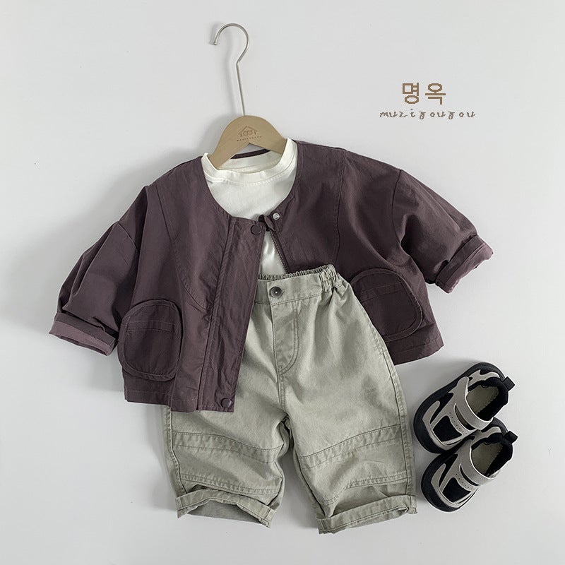 Retro Color Korean Style Pants For Boys And Girls 2026 Spring New Style Kidsren'S Loose Casual Cotton Pants - Image 3