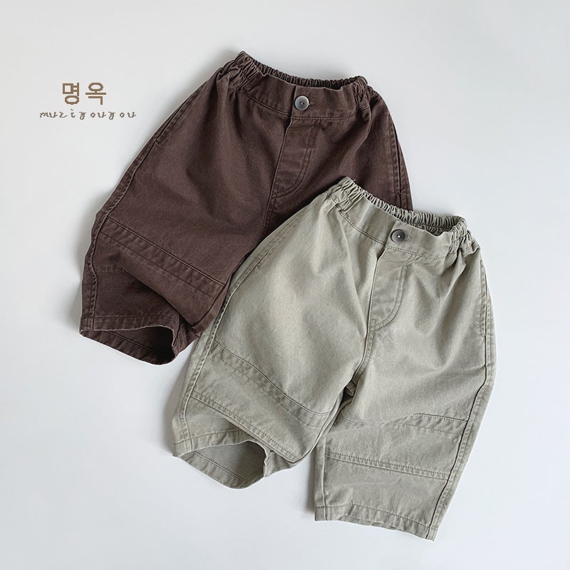 Retro Color Korean Style Pants For Boys And Girls 2026 Spring New Style Kidsren'S Loose Casual Cotton Pants - Image 2
