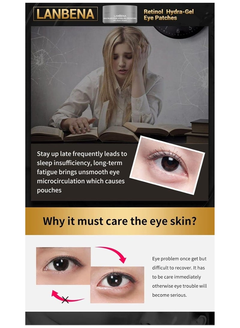 Lanbena Gold Black Pearl Hydra-gel Eye Patches - Image 2