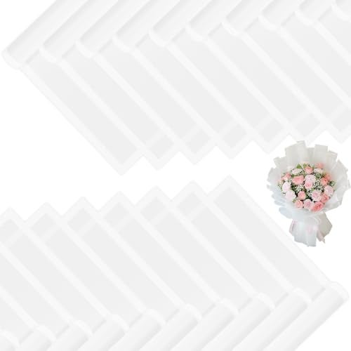 DEWJDFSC 20 Sheets Flower Wrapping Paper,Waterproof Floral Korean Bouquet Wrapping Paper, Florist Supplies, Suitable for Flowers Gift Packaging (White-2) - Image 1