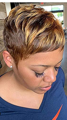 Short Blonde Hair Wig Synthetic Wigs for BlackWhite Women Short Blonde Wigs with Bangs