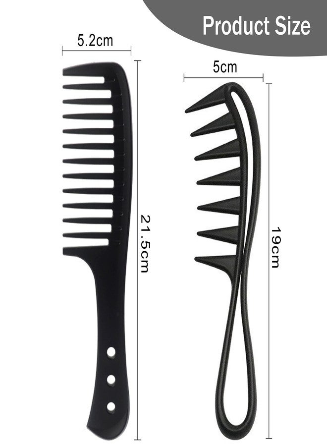 joaoxoko 2 Pcs Wide Tooth Comb, Large Tooth Curl Comb Shark Teeth Hair Hairstyle Tool for Curly Wet Wavy Thick Hair Wigs Barber Salon, Women Men - Image 2