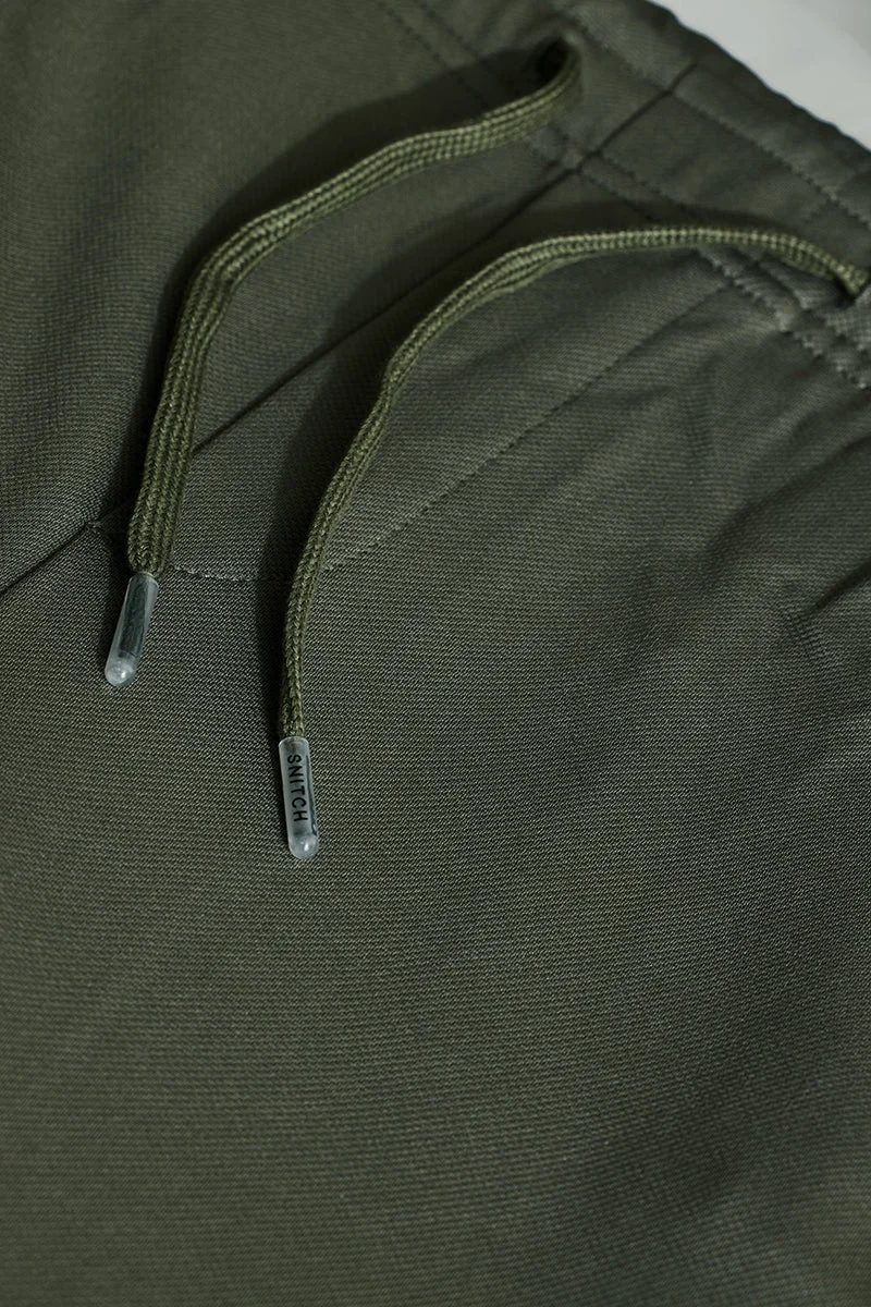 SNITCH Green Mid Rise Slim Fit Trouser