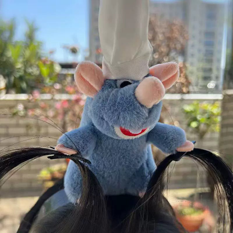 Generic Rattle King headband baby rattle King headband clip funny hairpin headband chef hat hairpin little mouse dark blue Rat King 
