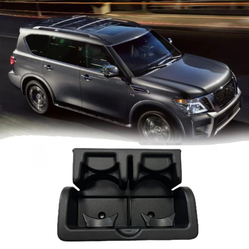 PMFCA Rear Console Cup Holder Black for Nissan Armada 20172020 Infiniti QX56 20122013QX80 20142018 Bench Center Seat Cup Holder Replaces 887411LK3D 887411LK3D