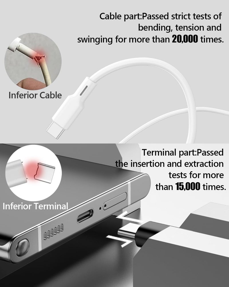شيتيك حزمة 8 (3 قدم/1 متر) كابلات USB من النوع C، كابل USB A إلى C، سلك شحن سريع 2.4A من PVC لأجهزة iPhone 16 15 Pro Max Google Pixel iPad Pro MacBook Pro Switch وغيرها. (النوع C، حزمة 8 [أسود A]، 1 متر) - Image 4