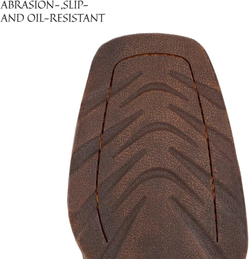SUREWAY Men's 10 inch Western Cowboy Work Boots for Men Square Toe,Premium Full Grain Leather,GoodyearWelted,Superior Oil/Slip/Water Resistant,Soft Toe DI Brown-1003,Size 10.5 - Image 4
