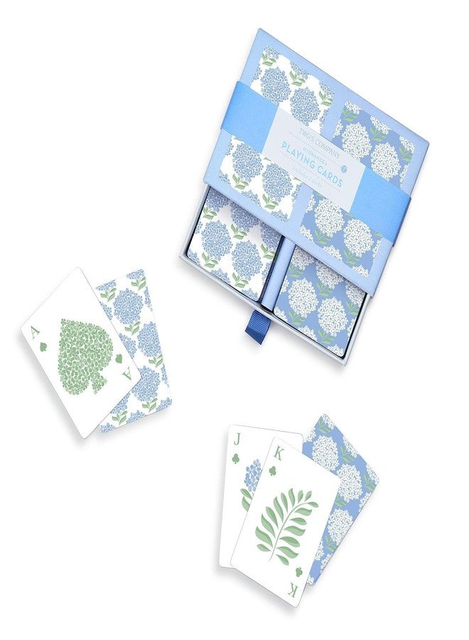 Two's Company Hydrangea Double Deck Textured Playing Cards in Gift Box Includes 2 Colorways (Each Deck Includes 52 Cards and 2 Jokers) - Paper - Image 1
