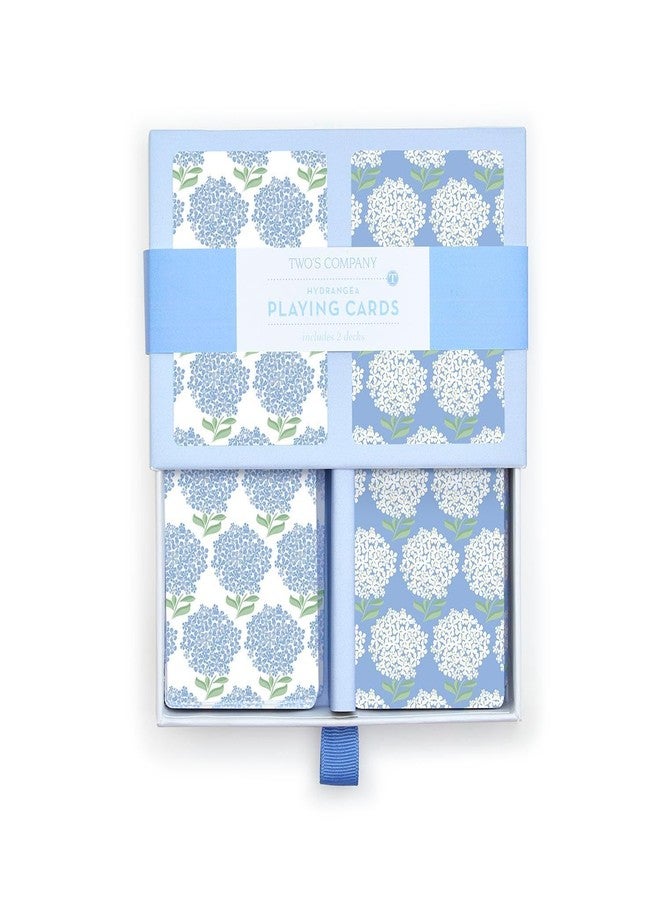Two's Company Hydrangea Double Deck Textured Playing Cards in Gift Box Includes 2 Colorways (Each Deck Includes 52 Cards and 2 Jokers) - Paper - Image 2