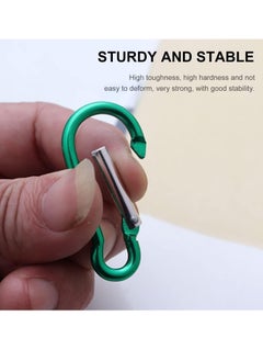 UNIVERSAL NETTING 10 x Multifunctional Aluminium D-Shape Safety Carabiner Hooks for Mountaineering Outdoor Sports with 2 Metal Cable Loops for Climbing, Camping, etc.,Yellow,Blue,Green  - Image 4
