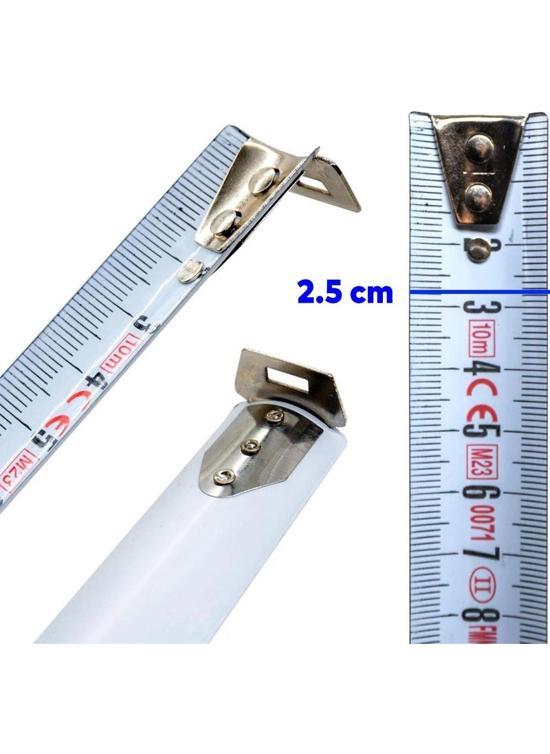 Nzb Tape Measure 5 M x 25 mm Green Color Button Measuring Measurement Plastic Case with Clip  - Image 2