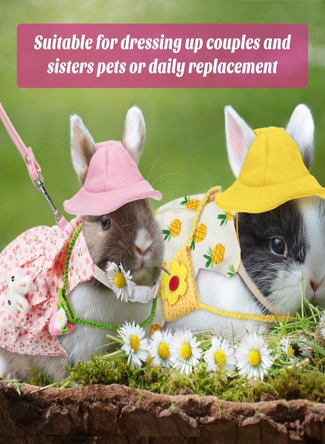 Weewooday 2 Sets Pet Rabbit Bunny Dress Bunny Easter Costume with Leash Hat Mini Bag Harness Leash Small Animals Accessory for Rabbit Hedgehog Ferret Guinea Pigs Piggies Squirrel(Stylish) - Image 4