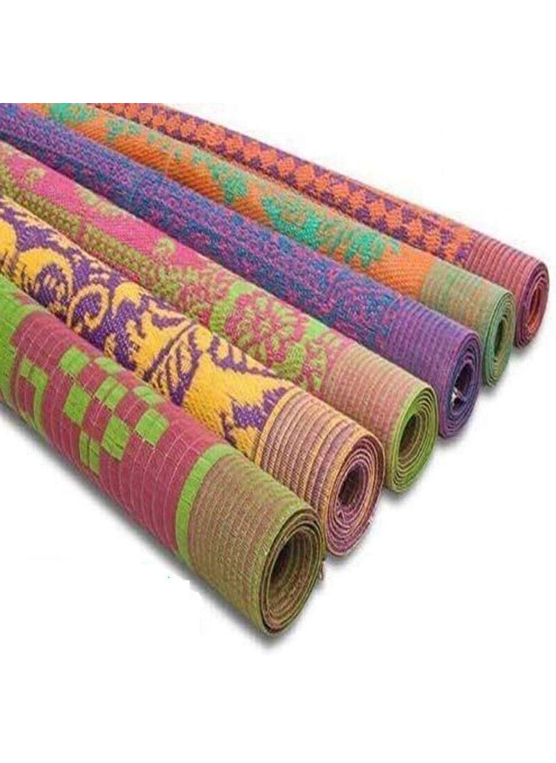 Prime Hub Prime hub Plastic Chatai Rectangular Shape Mat 6X6Ft Multicolor  - Image 1