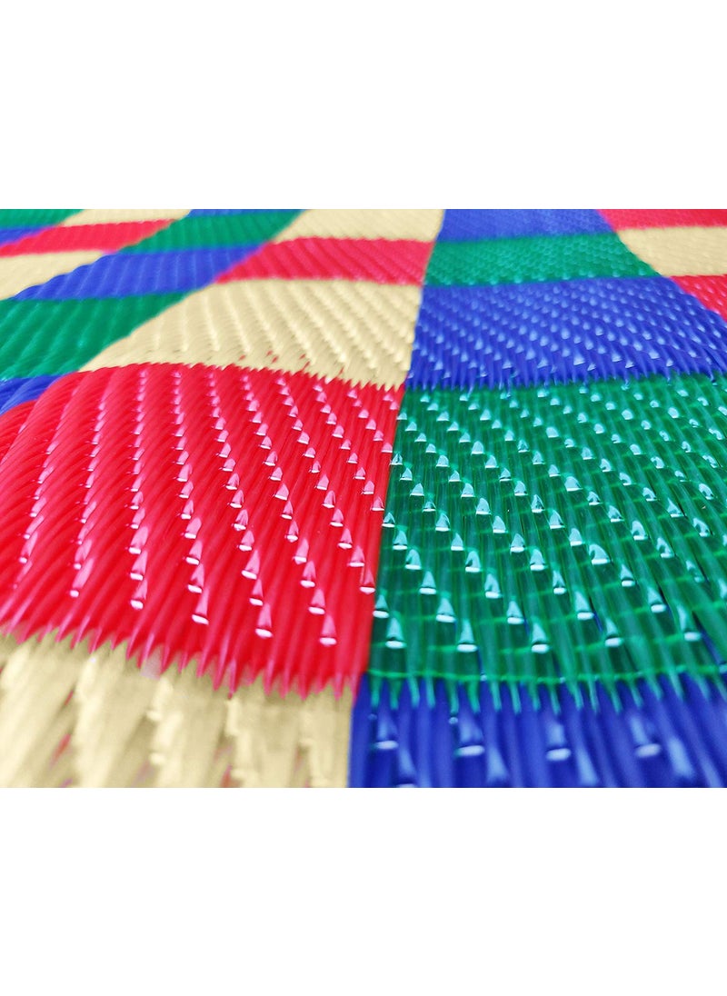 Prime Hub Prime hub Plastic Chatai Rectangular Shape Mat 6X6Ft Multicolor  - Image 3