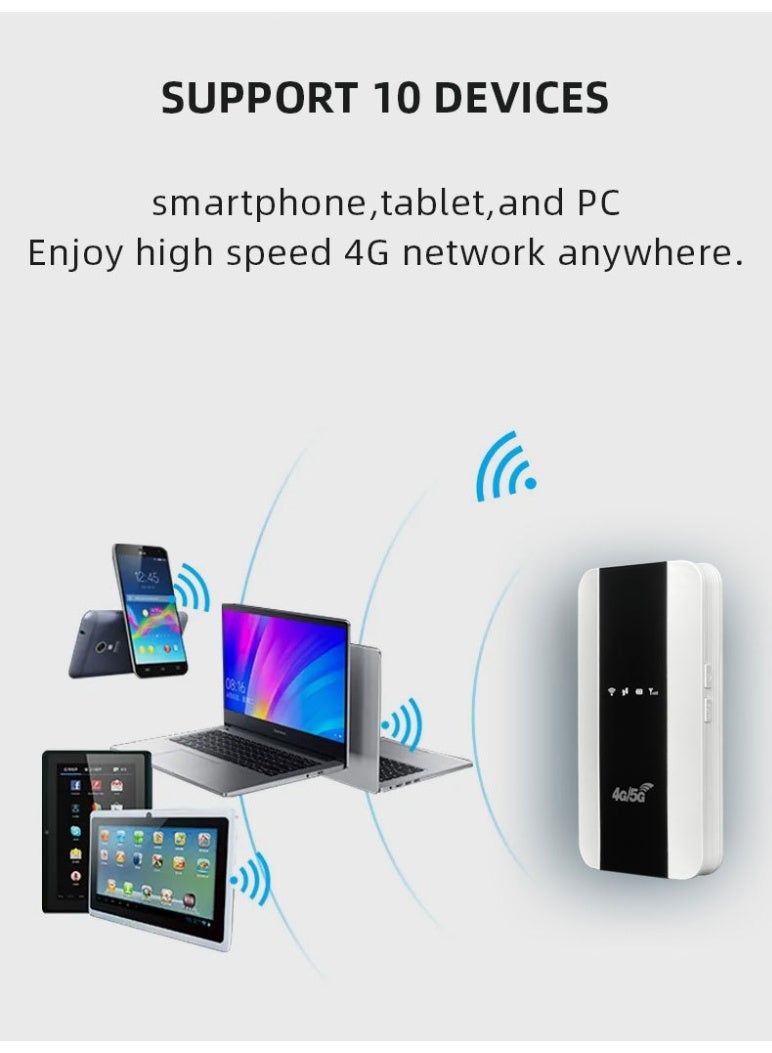 general 4G portable WiFi router 150Mbps high-speed portable WiFi modem with SIM card slot, up to 10 devices can be shared - Image 2