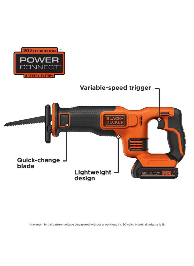 بلاك اند ديكر - مجموعة منشار ترددي لاسلكي 20 فولت MAX* من BLACK+DECKER (BDCR20C) - Image 1
