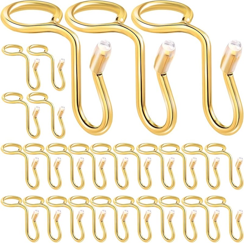 Gold Metal Cascading Closet Hooks 50 Pack Space Saving Wardrobe Organization System - Image 4