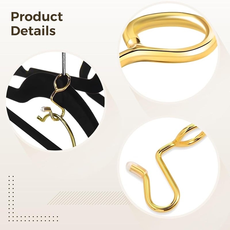 Gold Metal Cascading Closet Hooks 50 Pack Space Saving Wardrobe Organization System - Image 5