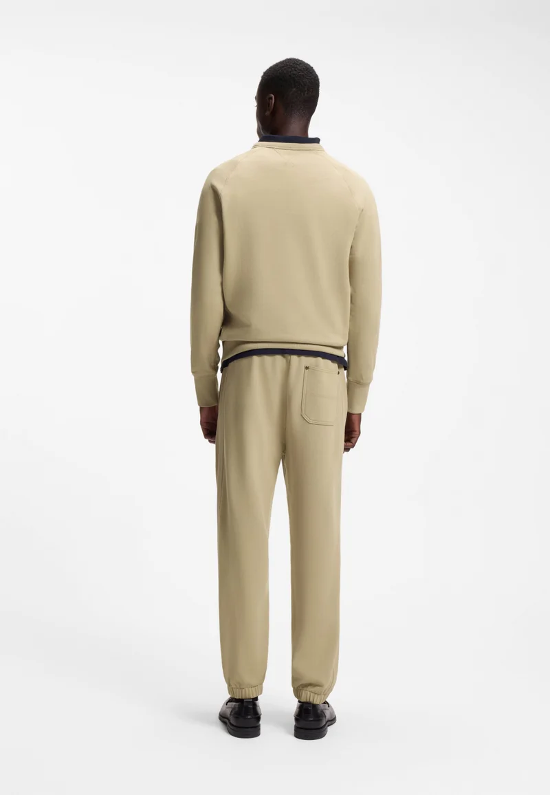 HUGO Cotton-terry tracksuit bottoms with logo badge