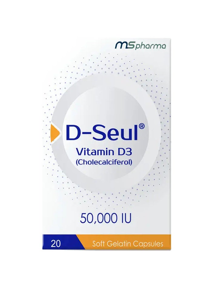 ms pharma D Seul Vitamin D 50000 IU 20 Capsules  - Image 2