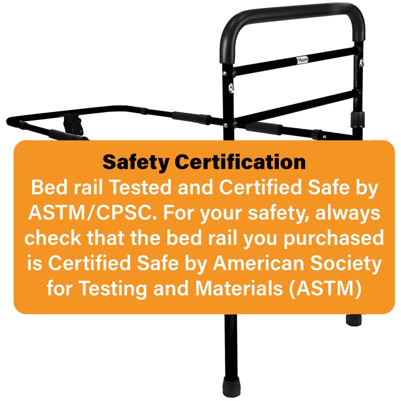 Vaunn Medical New Adjustable Bed Assist Rail Handle (Passed ASTM F3186â€“17 Safety Standard) and Hand Guard Grab Bar, Bedside Safety and Stability (Tool-Free Assembly) - Image 2